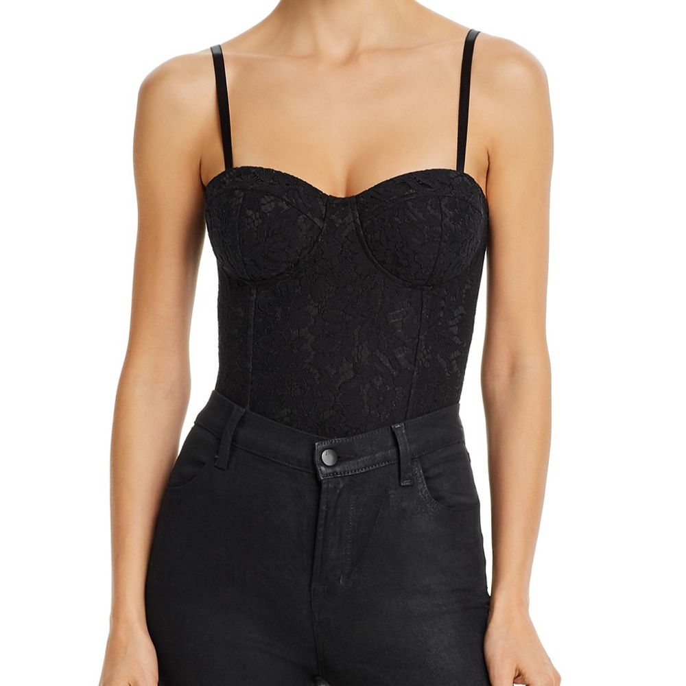 Aqua brand sleeveless lace bodysuit size xs
